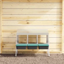 VIDAXL - Nichoir à poules3 compartiments avec pieds en acier galvanisé