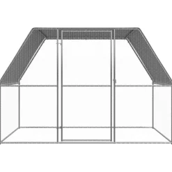 VIDAXL - Poulailler argenté et gris 3x2x2 m acier galvanisé