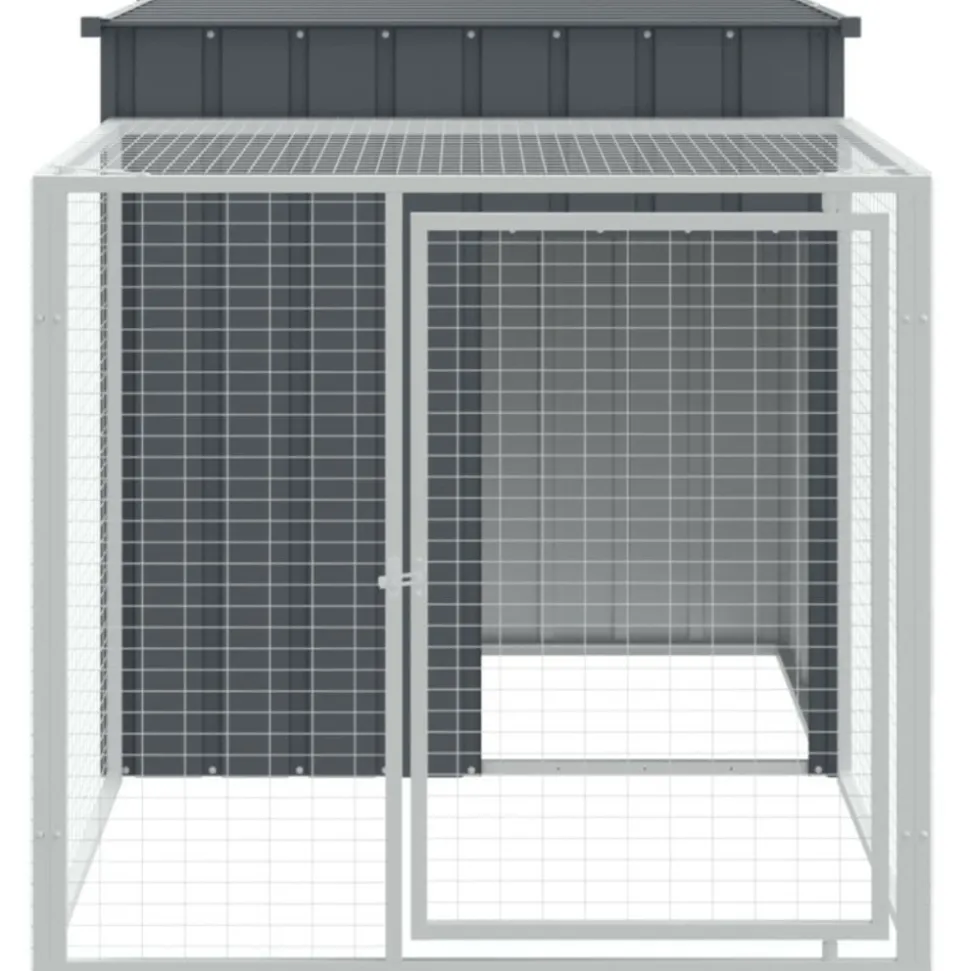 VIDAXL - Poulailler avec cour anthracite 110x201x110 cm acier galvanisé