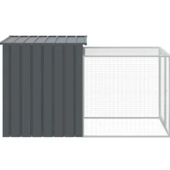 VIDAXL - Poulailler avec cour anthracite 110x201x110 cm acier galvanisé