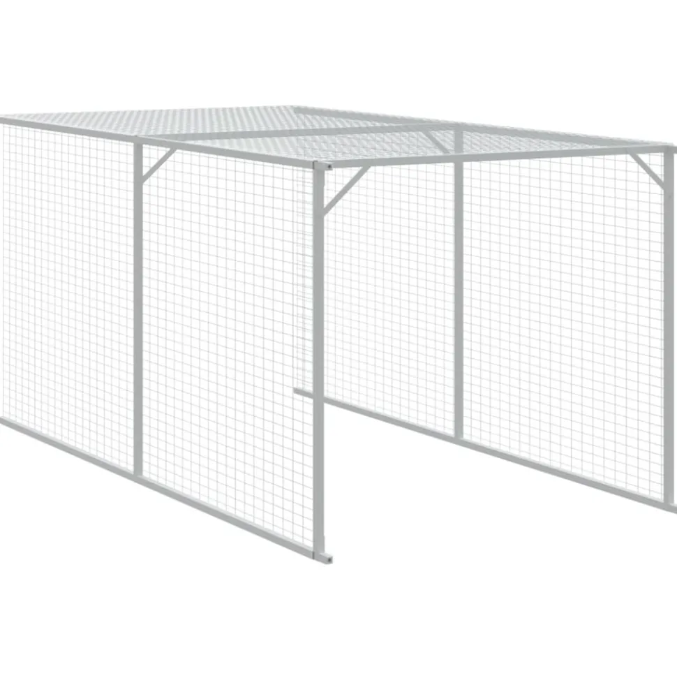 VIDAXL - Poulailler avec cour anthracite 110x405x110 cm acier galvanisé