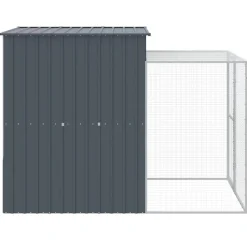 VIDAXL - Poulailler avec cour anthracite 165x251x181 cm acier galvanisé