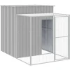 VIDAXL - Poulailler avec cour gris clair 165x251x181 cm acier galvanisé