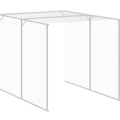 VIDAXL - Poulailler avec cour gris clair 165x659x181 cm acier galvanisé