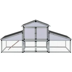 VIDAXL - Poulailler avec rampes et nichoir aluminium