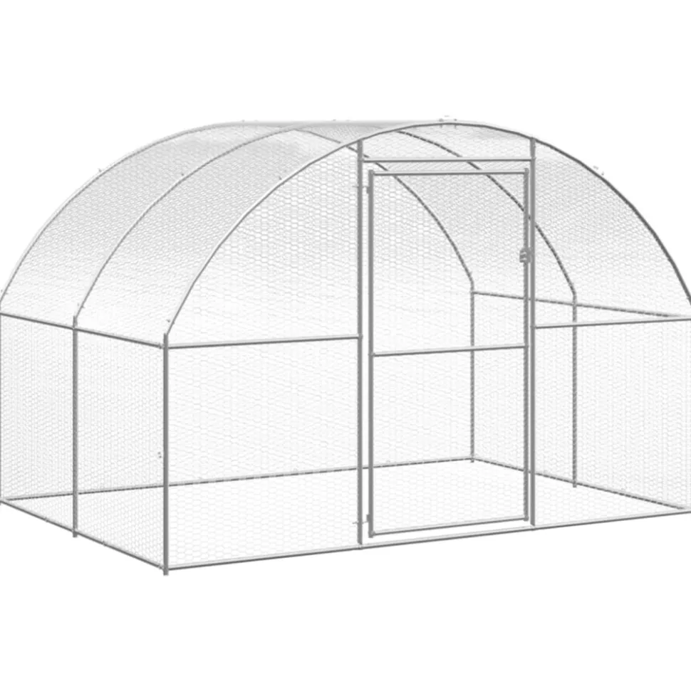 VIDAXL - Poulailler d extérieur 3x16x2 m acier galvanisé