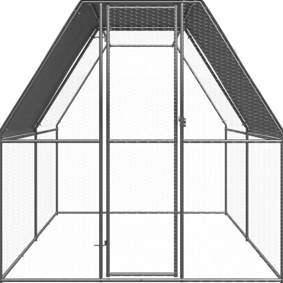 VIDAXL - Poulailler d'extérieur 2x4x2 m acier galvanisé