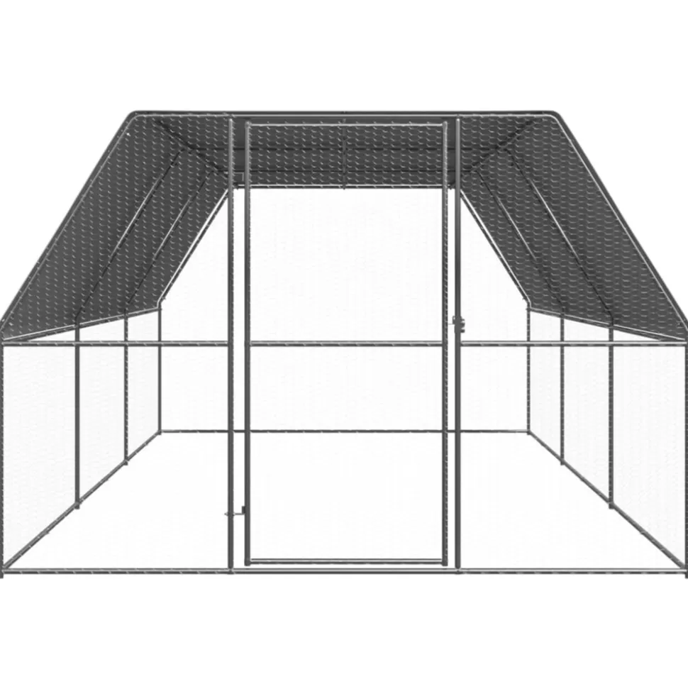 VIDAXL - Poulailler d'extérieur 3x6x2 m acier galvanisé