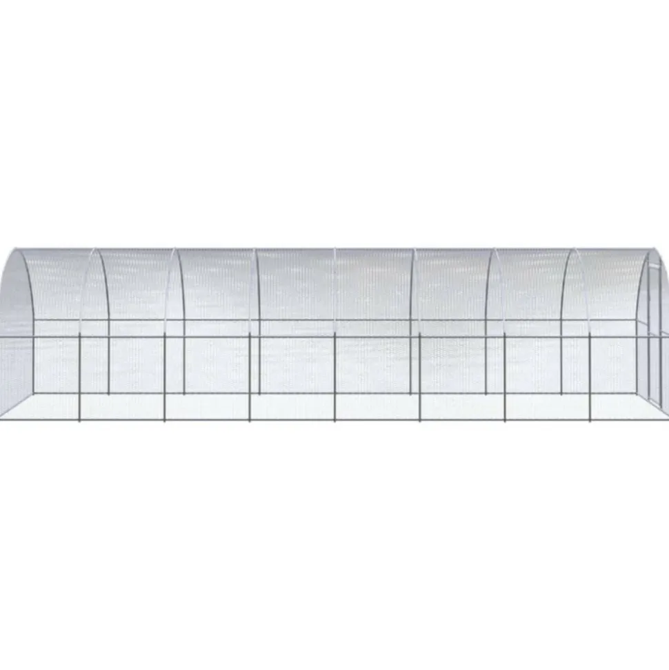 VIDAXL - Poulailler d extérieur 3x8x2 m acier galvanisé