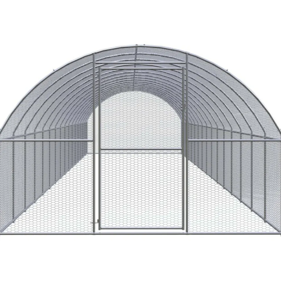 VIDAXL - Poulailler d extérieur 3x16x2 m acier galvanisé