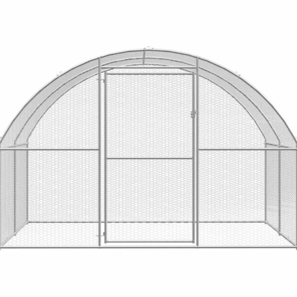 VIDAXL - Poulailler d extérieur 3x16x2 m acier galvanisé
