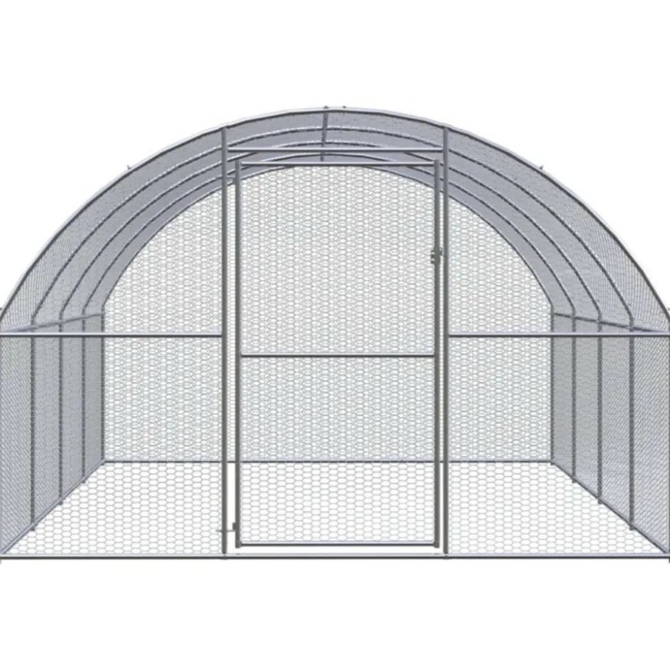 VIDAXL - Poulailler d extérieur 3x4x2 m acier galvanisé