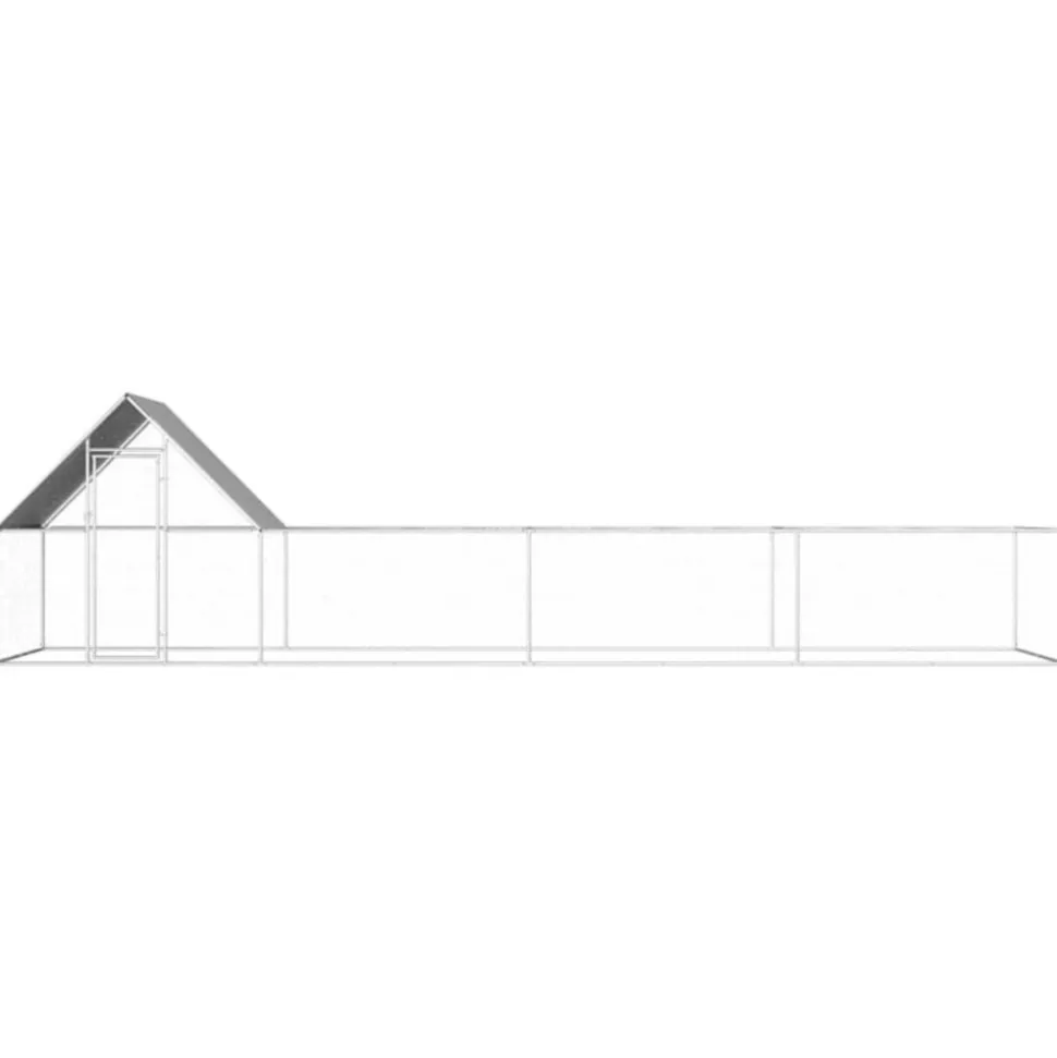 VIDAXL - Poulailler 8 x 2 x 2 m acier galvanisé