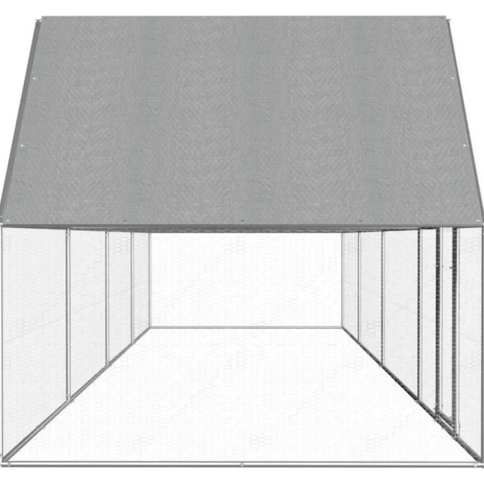 VIDAXL - Poulailler 8 x 2 x 2 m acier galvanisé