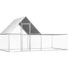 VIDAXL - Poulailler 4 x 2 x 2 m acier galvanisé