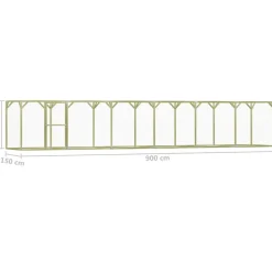 VIDAXL - Poulailler 1,5x9x1,5 m pinède imprégnée
