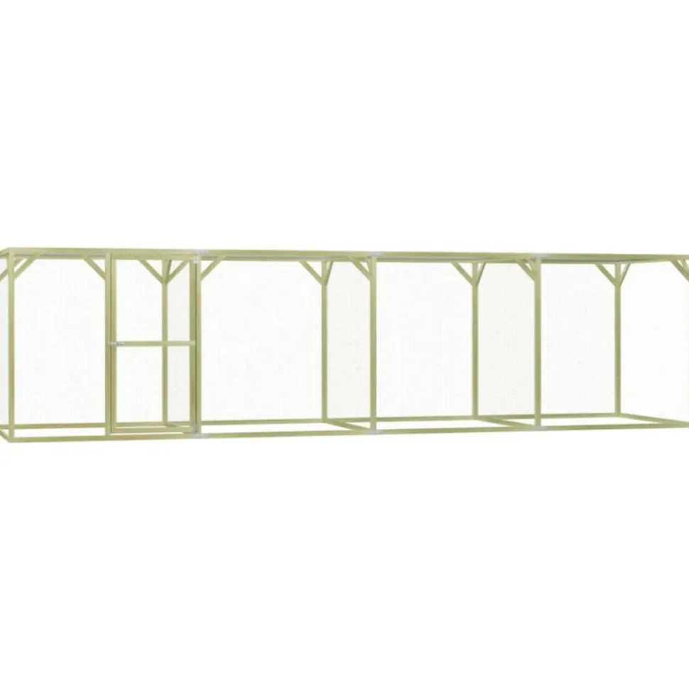 VIDAXL - Poulailler 1,5x6x1,5 m pinède imprégnée