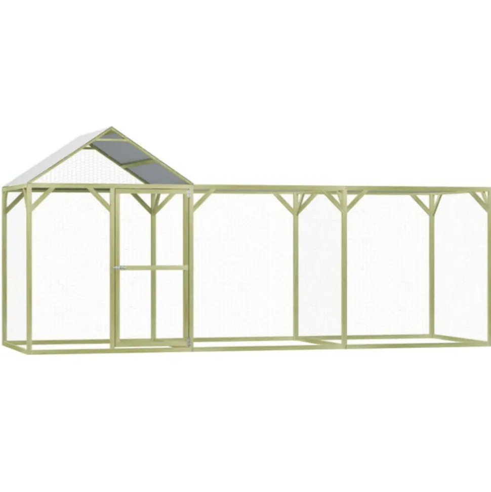 VIDAXL - Poulailler 4,5x1,5x2 m pinède imprégnée