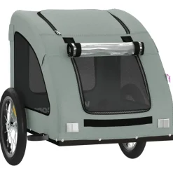 VIDAXL - Remorque de vélo pour animaux de compagnie gris
