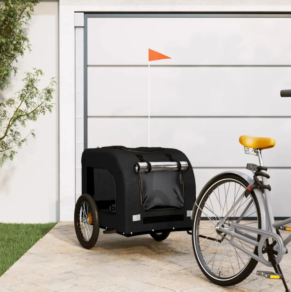 VIDAXL - Remorque de vélo pour animaux de compagnie noir