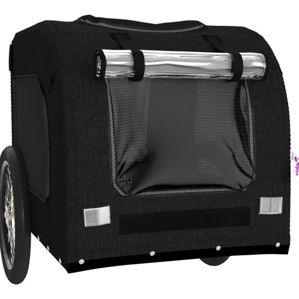 VIDAXL - Remorque de vélo pour animaux de compagnie noir