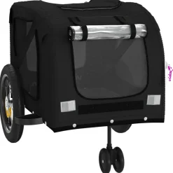 VIDAXL - Remorque de vélo pour animaux de compagnie noir