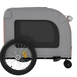 VIDAXL - Remorque de vélo pour animaux de compagnie orange et gris