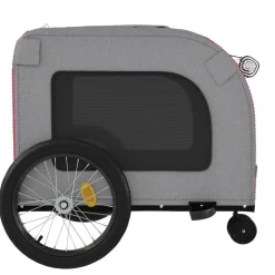 VIDAXL - Remorque de vélo pour animaux de compagnie rouge et gris