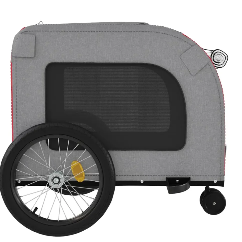 VIDAXL - Remorque de vélo pour animaux de compagnie rouge et gris