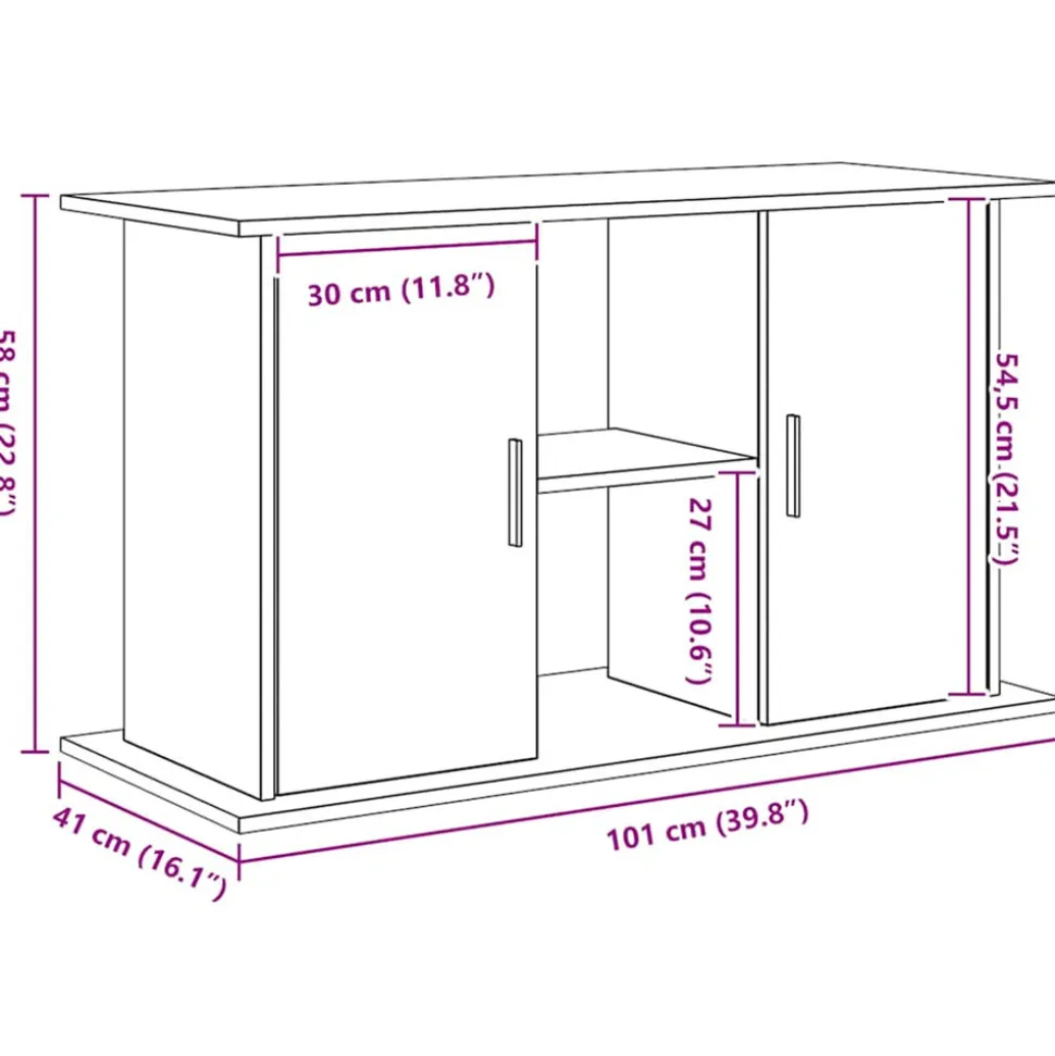 VIDAXL - Support d'aquarium chêne noir 101x41x58 cm bois d'ingénierie