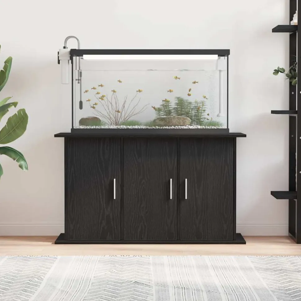 VIDAXL - Support d'aquarium chêne noir 101x41x58 cm bois d'ingénierie