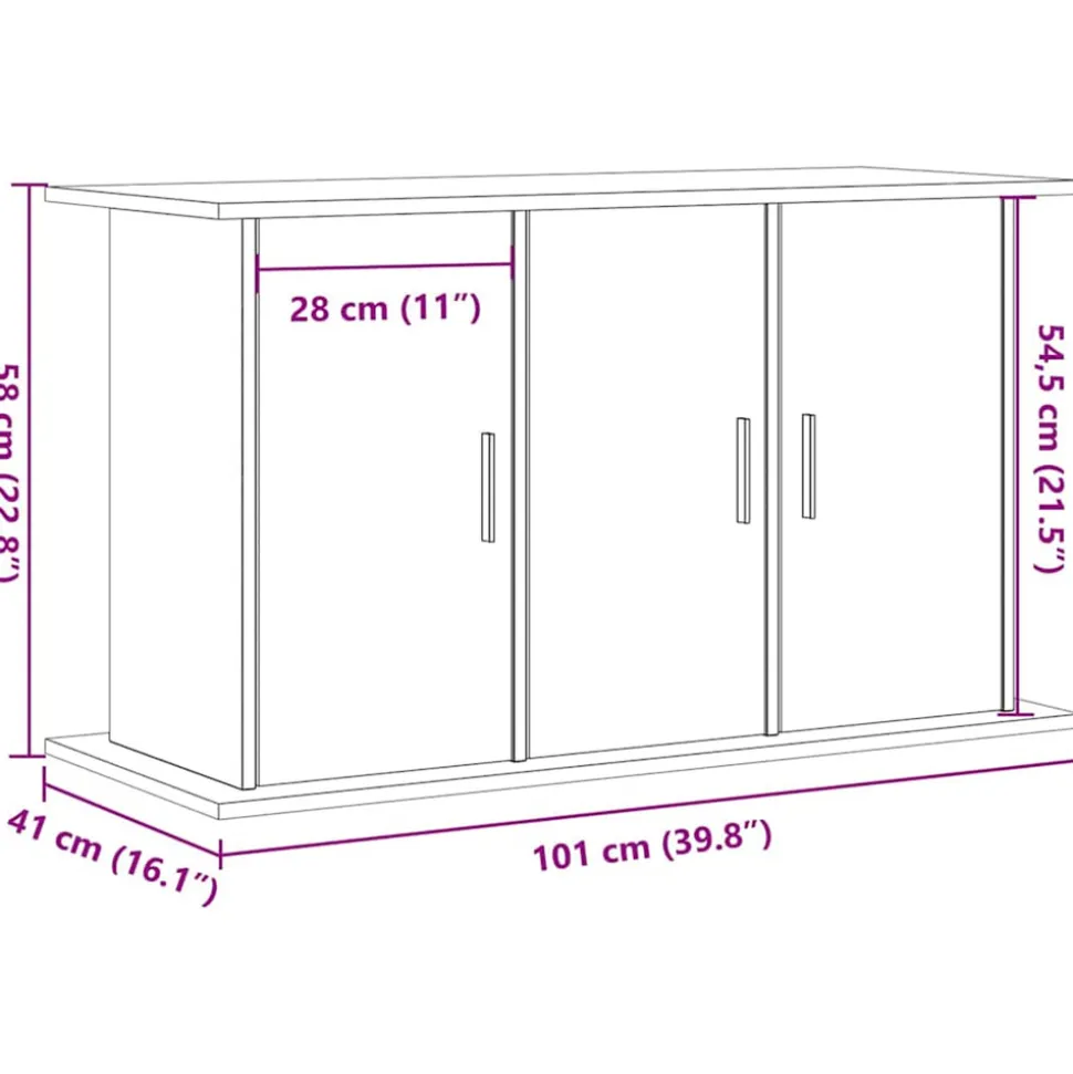 VIDAXL - Support d'aquarium chêne noir 101x41x58 cm bois d'ingénierie
