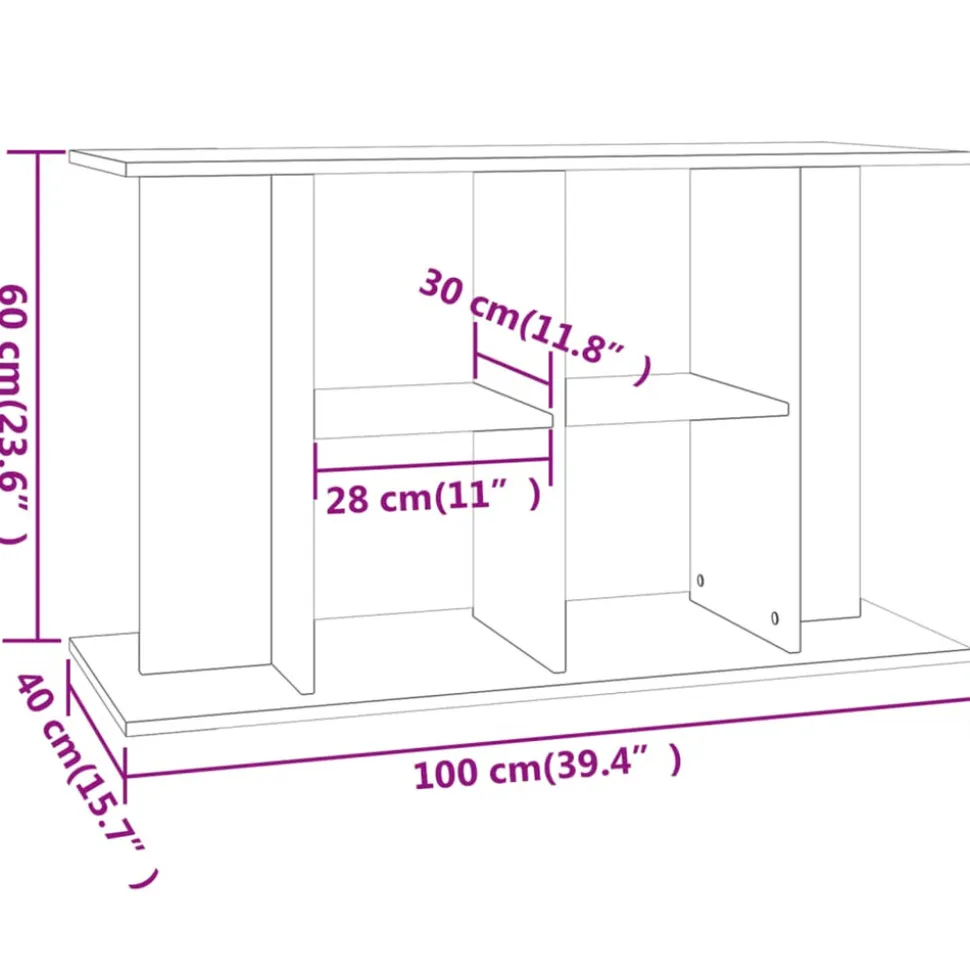 VIDAXL - Support pour aquarium chêne fumé 100x40x60 cm bois d ingénierie