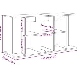 VIDAXL - Support pour aquarium chêne noir 120x40x60 cm bois d'ingénierie