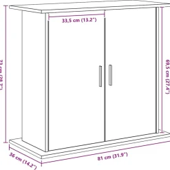 VIDAXL - Support pour aquarium chêne noir 81x36x73 cm bois d'ingénierie