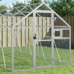 VIDAXL - Volière argenté 1,79x6x1,85 m aluminium