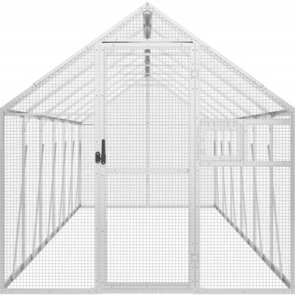 VIDAXL - Volière argenté 1,79x6x1,85 m aluminium