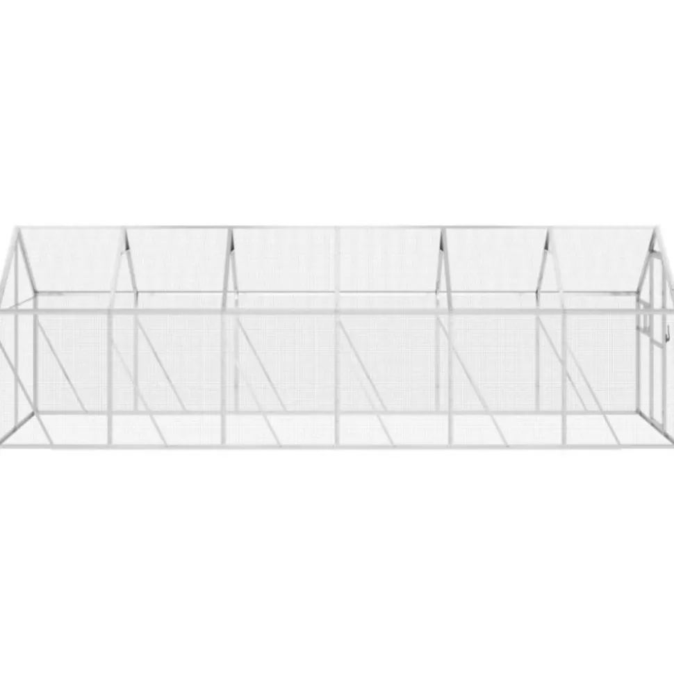 VIDAXL - Volière argenté 1,79x6x1,85 m aluminium