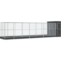 VIDAXL - Volière avec extension argenté 830x203x216 cm acier
