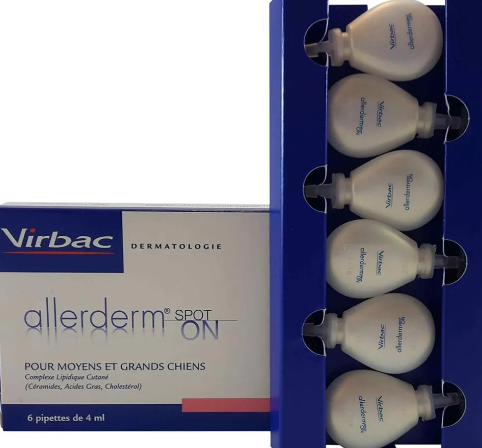VIRBAC - Pipettes protectrices moyen et grand chien allerderm - virbac 6*4 ml