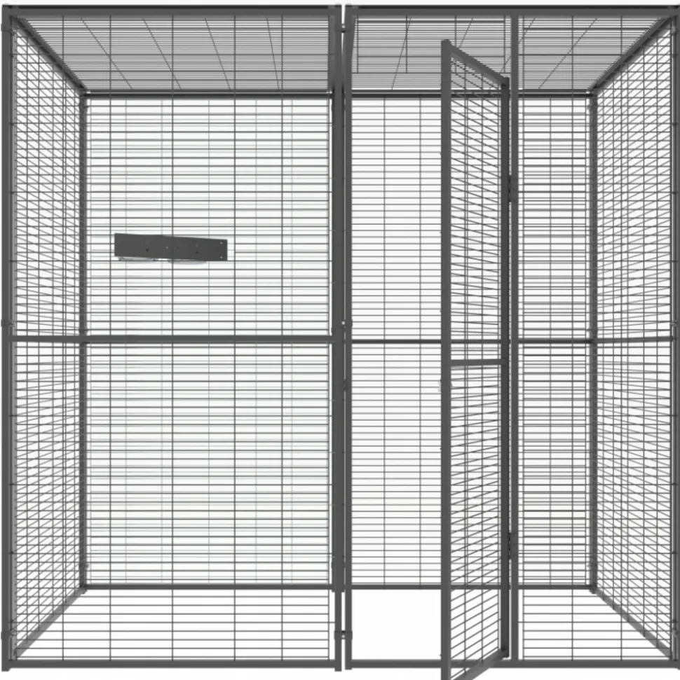 Volière de jardin pour perroquets de 2m² à toit maille