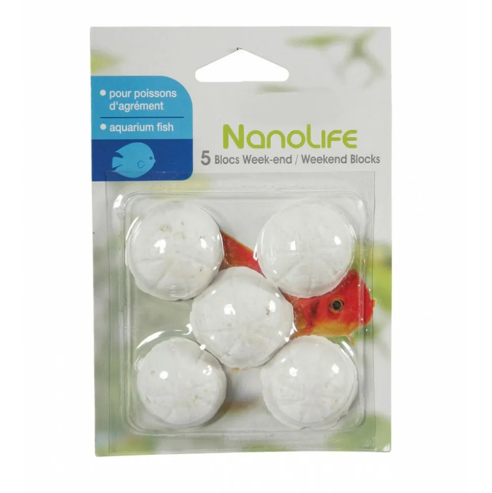 ZOLUX - 5 blocs vacance 2 jours nanolife pour poisson d'agrément 20 gr