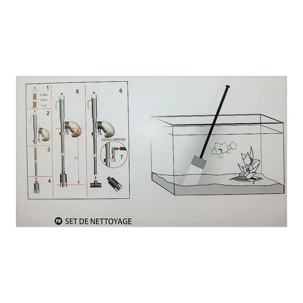 ZOLUX - Kit de nettoyage aquarium aspirateur + racloir + épuisette