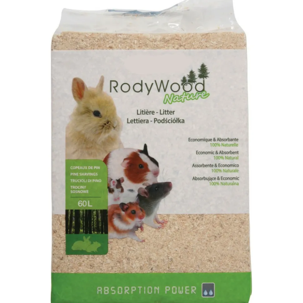 ZOLUX - Litière rodywood nature 60 litres pour rongeur poids 2.658 kg