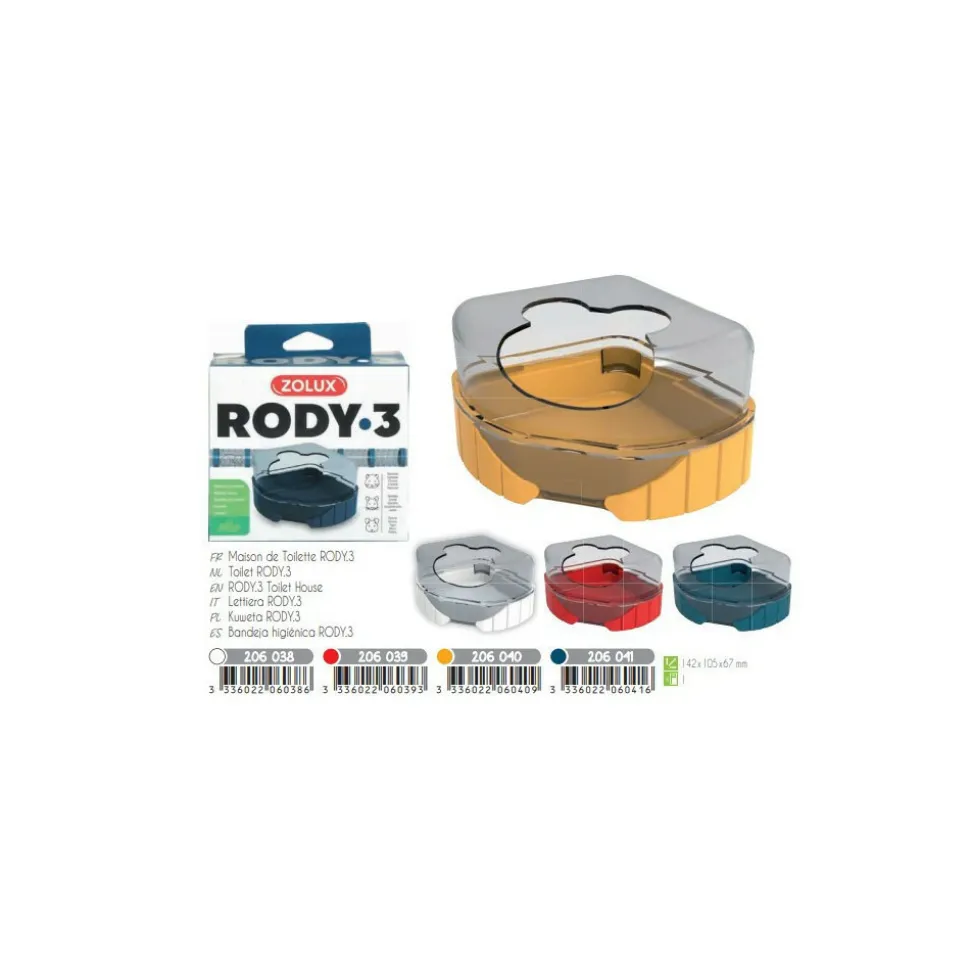 ZOLUX - 1 maison de toilette pour petits rongeurs rody3 couleur rouge taille 14.3 c