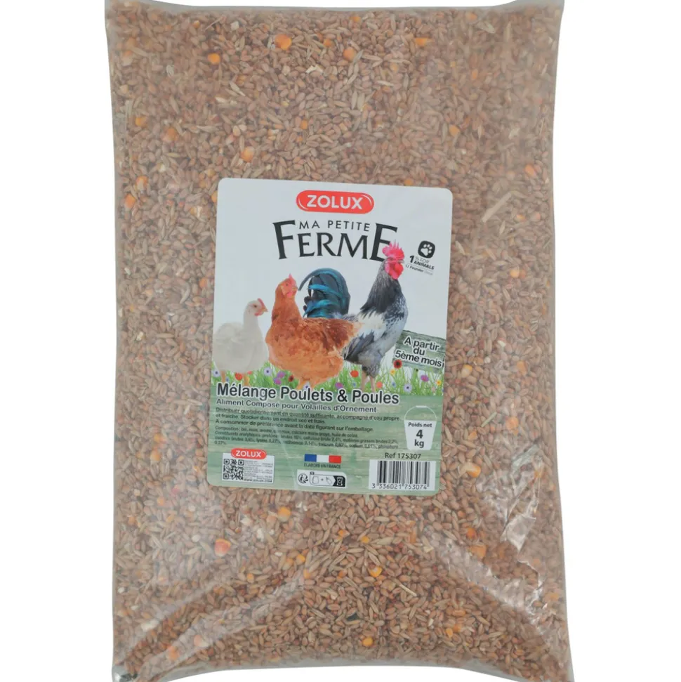 ZOLUX - Mélange pour poulets et poules 4 kgs