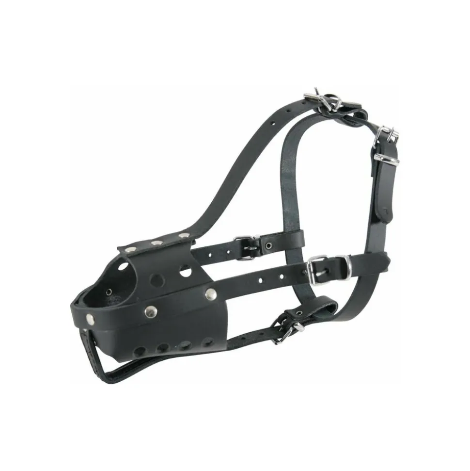 ZOLUX - Muselière en cuir pour chien type police noire taille 6