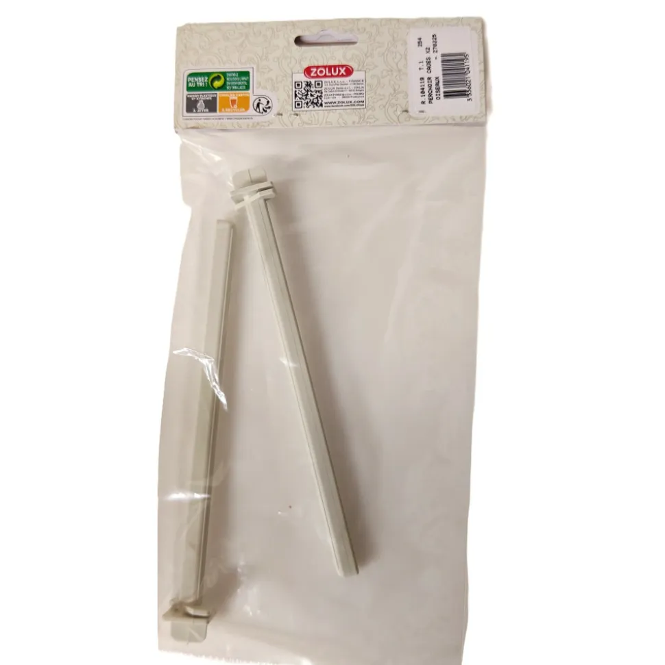 ZOLUX - 2 perchoirs plastique beige de 18 cm, pour cage oiseaux.