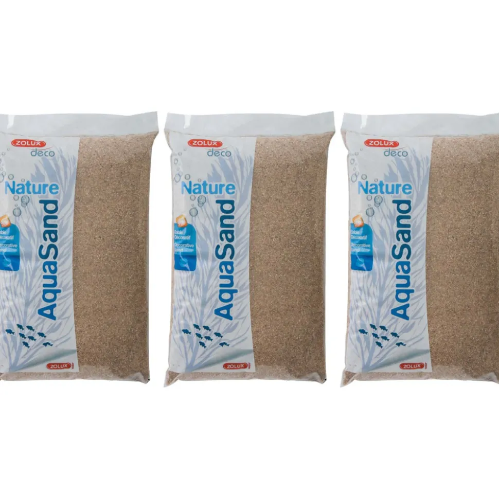 ZOLUX - Sol décoratif aquasand naturel rivière 5kg (lot de 3)