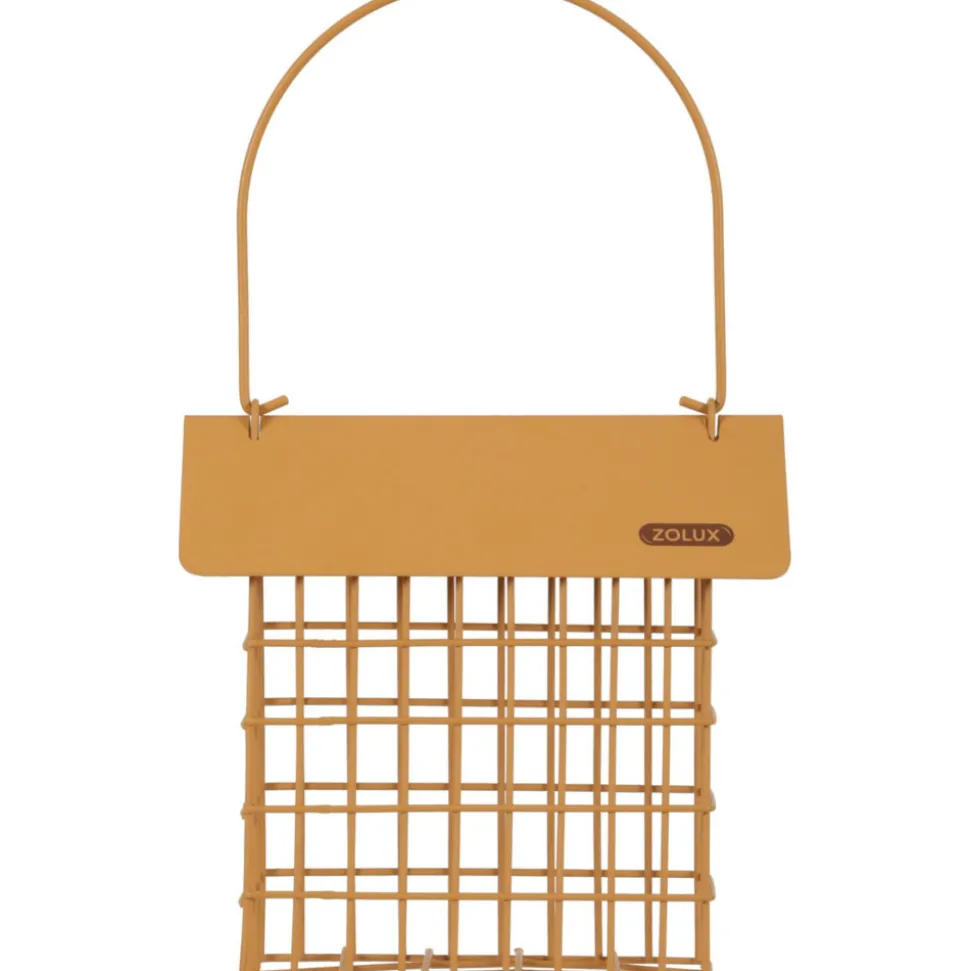 ZOLUX - Support pain de graisse en métal avec toit miel marron pour oiseaux